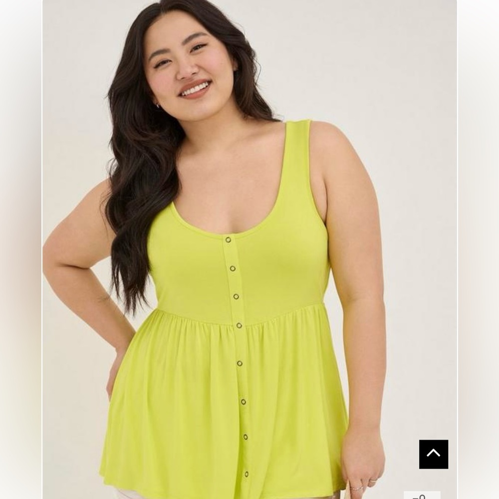 Babydoll Super Soft Scoop Neck Button-Front Tank